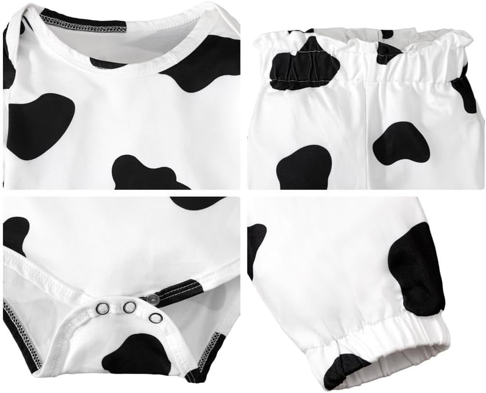 Dressy Daisy Infant Baby Cow Onesie Romper Costume Bodysuit Set with pants and Hat Size 6 to 24 Months