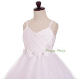 FG332 Trimmed Spaghetti Straps Tiers Tulle Flower Girl Occasion Dress Size 3-9