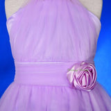 FG338 Rosettes Halter Tulle Flower Girl Party Occasion Dress Gown Purple Size 2-10