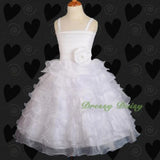 FG200 Glittering Diamante 10 Layer Bridesmaid Wedding Flower Girl Dress Size 18 Months - 7