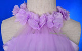 FG338 Rosettes Halter Tulle Flower Girl Party Occasion Dress Gown Purple Size 2-10
