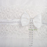 FG339 Diamante Floral Lace Pageant Wedding Flower Girl Dresses w/ Train Size 2-9