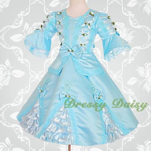 VD002 Vintage Victorian Dresses Fancy Costume Pageant Flower Girl Dress Size 2T-9