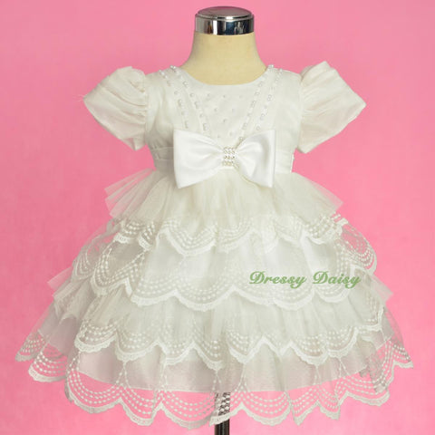 FG323 Beaded Scallop Hemline Dresses Pageant Birthday Occasion Baby Size 9-24 Months