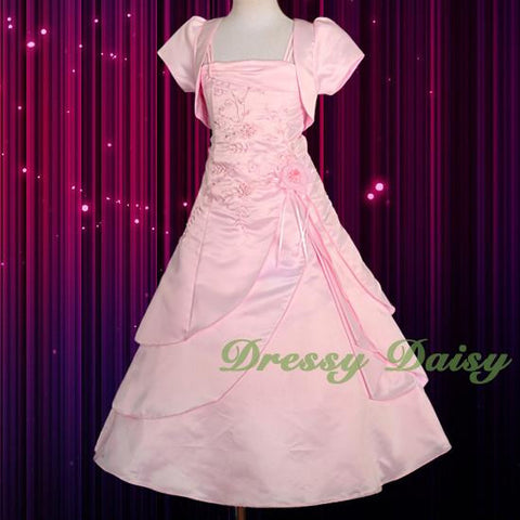 FG097J Girls' Beading Occasion Communion Dresses Wedding Flower Girl Dress Size 2-12