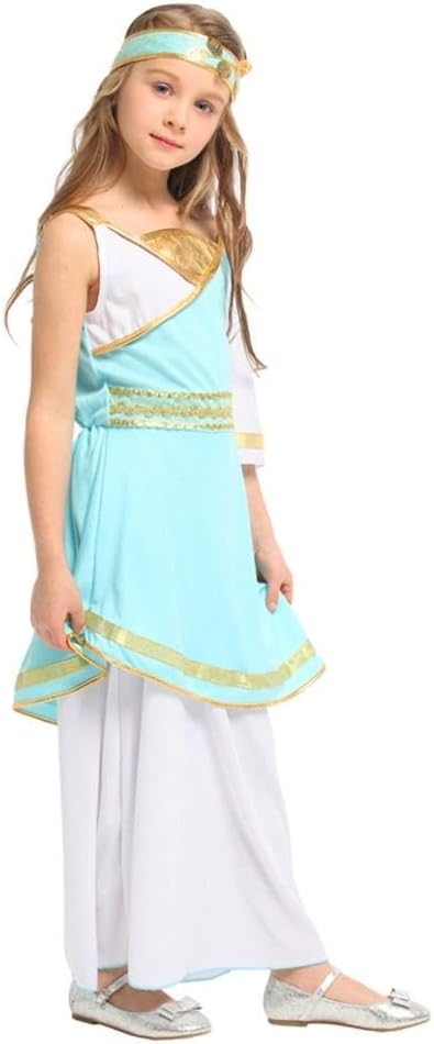 Dressy Daisy Roman Greek Goddess Costume Toga Dress Ancient Myths Outfit Set with Accessories for Toddler Little Girls