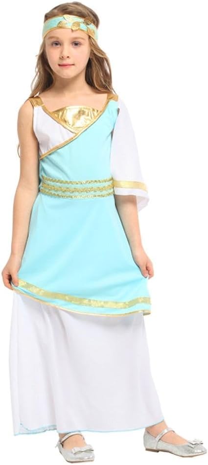 Dressy Daisy Roman Greek Goddess Costume Toga Dress Ancient Myths Outfit Set with Accessories for Toddler Little Girls