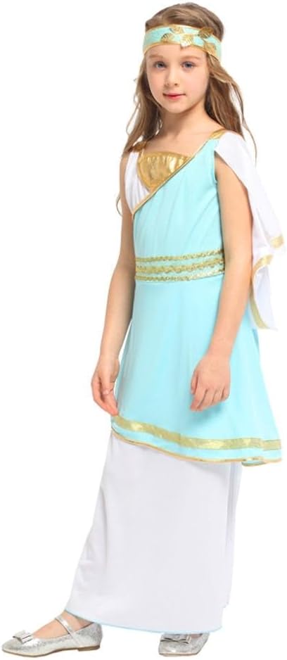 Dressy Daisy Roman Greek Goddess Costume Toga Dress Ancient Myths Outfit Set with Accessories for Toddler Little Girls