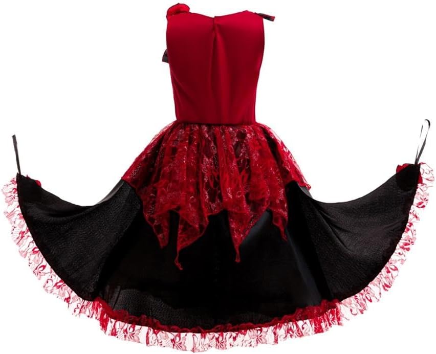Dressy Daisy Girls 5-12 Spanish Flamenco Dress Traditional Mexican Folklorico Costume Kids Latin Dancer Outfit with Hair Loop