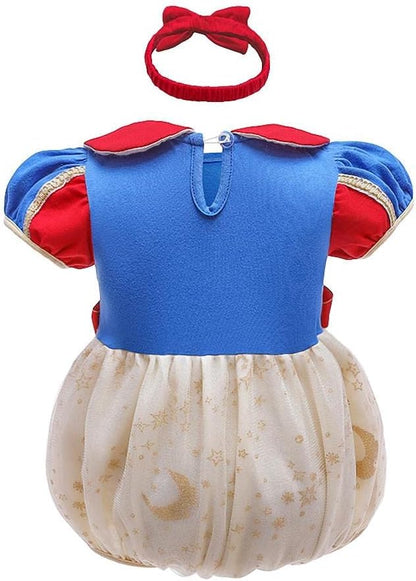 Dressy Daisy Infant Baby Girl Princess Dress Costume Romper Tulle Tutu Fancy Birthday Halloween Bodysuit Outfit with Headband
