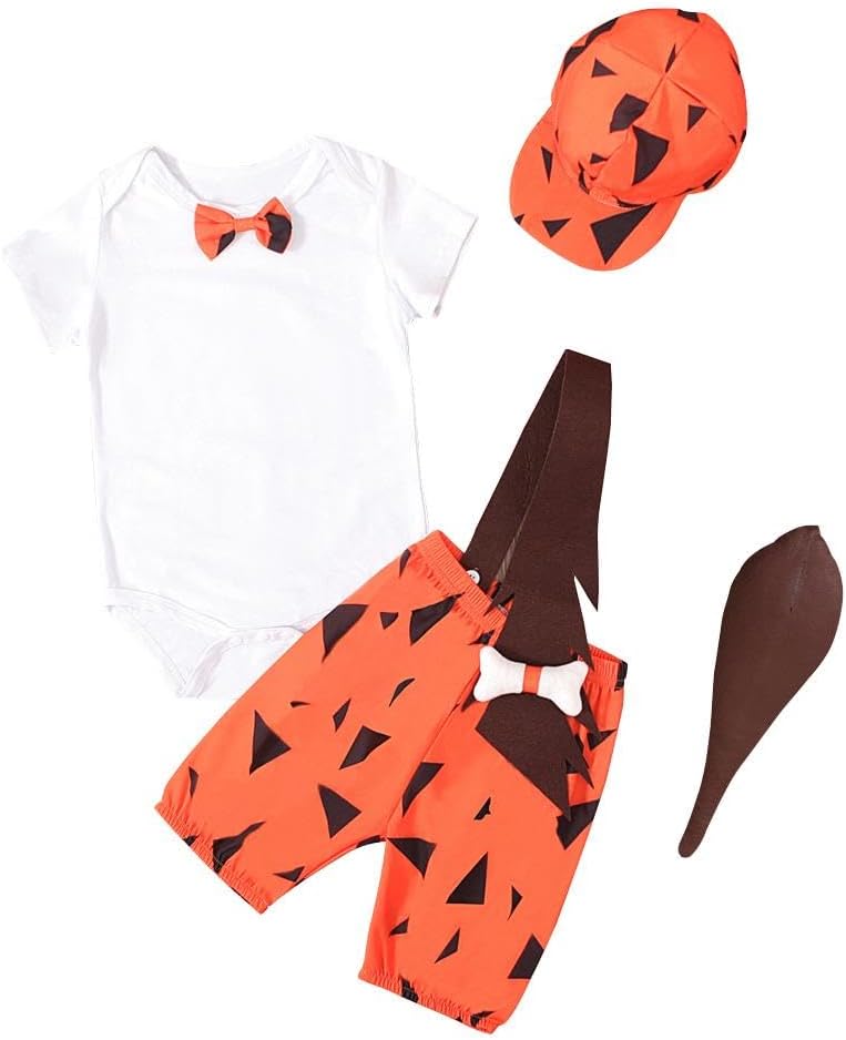 Dressy Daisy Infant Baby Cave Boys Halloween Costume Suit Fancy Party Dress Up Set with Hat and Bat