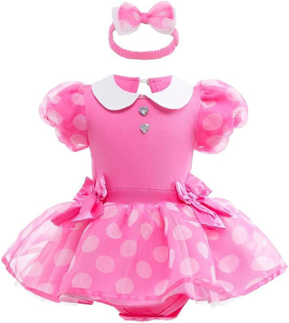 Dressy Daisy Infant Baby Girls Polka Dots Romper Costume Onesie Halloween Birthday Party Dress with Headband