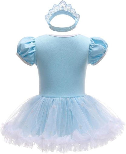 Dressy Daisy Infant Baby Girl Princess Dress Costume Romper Tulle Tutu Fancy Birthday Halloween Bodysuit Outfit with Headband