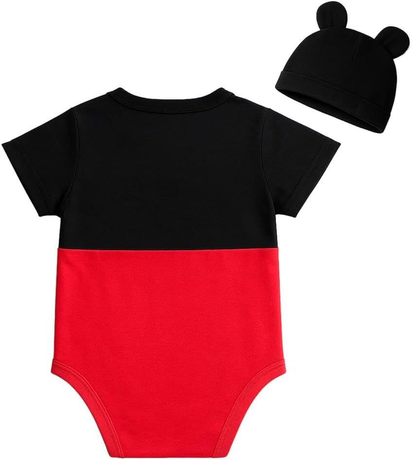 Dressy Daisy Baby Boy Mouse Romper Halloween Costume Bodysuit Party Dress Up Outfit with Mouse Ears Hat Size 3-18 Months