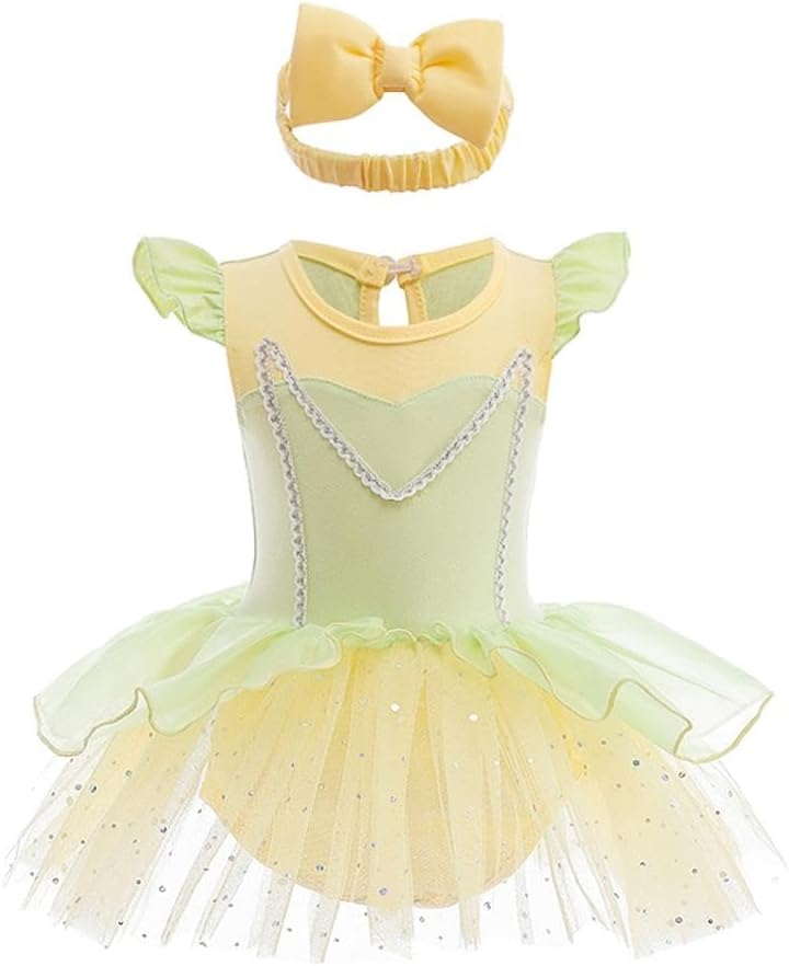 Dressy Daisy Infant Baby Girl Princess Dress Costume Romper Tulle Tutu Fancy Birthday Halloween Bodysuit Outfit with Headband