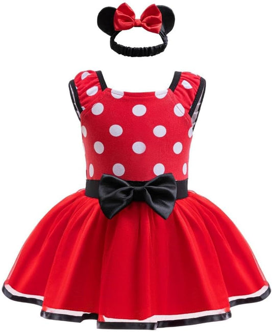 Dressy Daisy Infant Baby Girls Polka Dots Romper Costume Onesie Halloween Birthday Party Dress with Headband