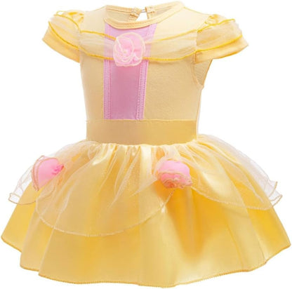 Dressy Daisy Infant Baby Girl Princess Dress Costume Romper Tulle Tutu Fancy Birthday Halloween Bodysuit Outfit with Headband