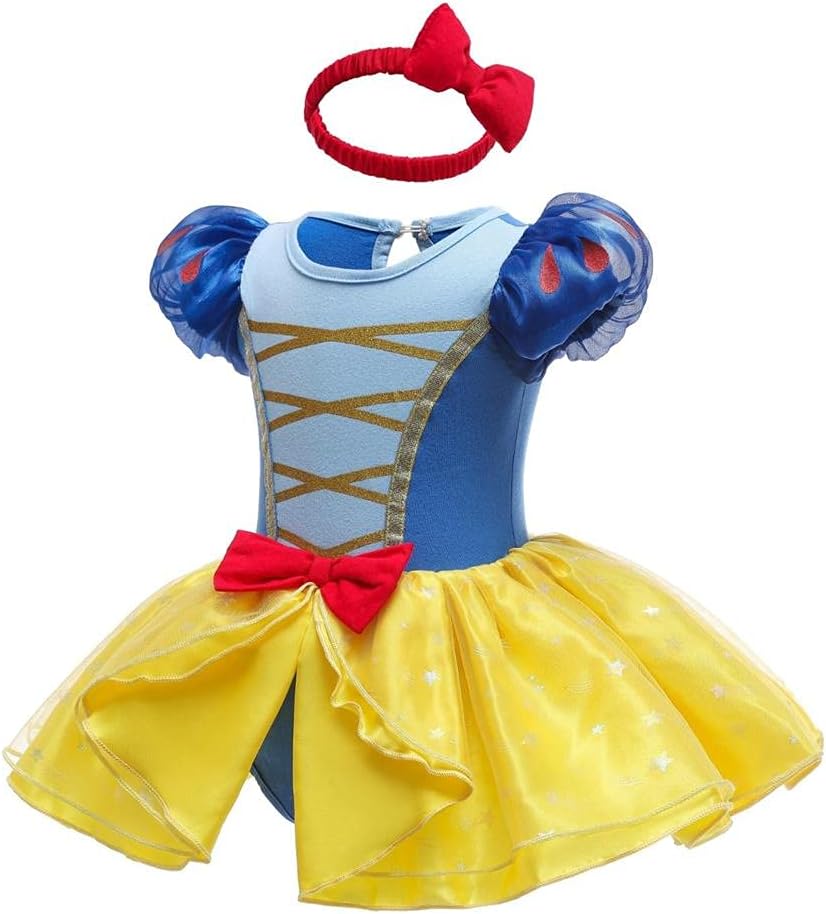 Dressy Daisy Infant Baby Girl Princess Dress Costume Romper Tulle Tutu Fancy Birthday Halloween Bodysuit Outfit with Headband