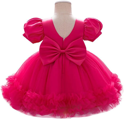Dressy Daisy Baby Girls' Flower Girl Dress Tulle Ball Gown with Headband for Wedding, Party, Pageant or Special Occasions
