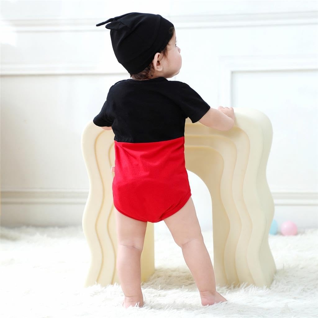 Dressy Daisy Baby Boy Mouse Romper Halloween Costume Bodysuit Party Dress Up Outfit with Mouse Ears Hat Size 3-18 Months