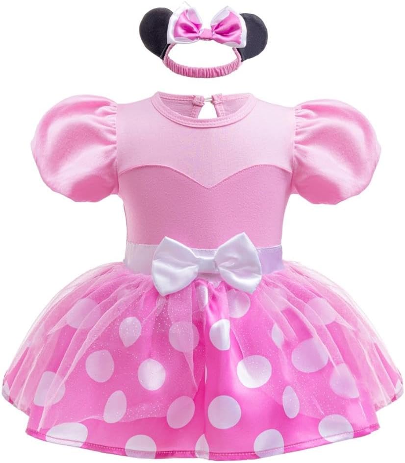 Dressy Daisy Infant Baby Girls Polka Dots Romper Costume Onesie Halloween Birthday Party Dress with Headband