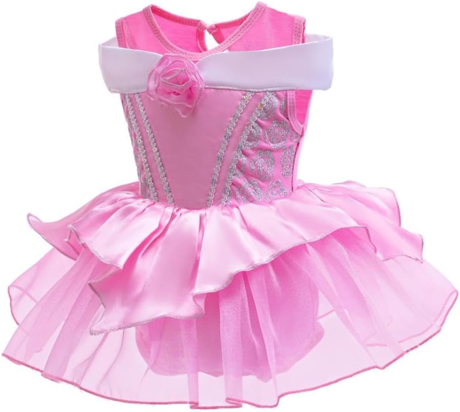 Dressy Daisy Infant Baby Girl Princess Dress Costume Romper Tulle Tutu Fancy Birthday Halloween Bodysuit Outfit with Headband
