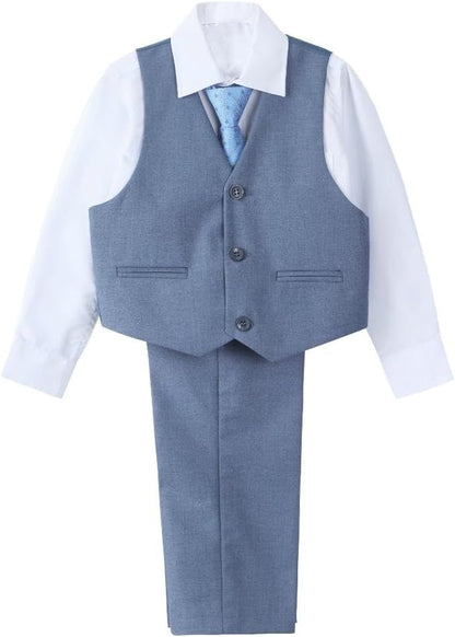 Dressy Daisy 5-Piece Boys Slim Fit Tuxedo Suit Set Formal Outfit Wear Toddler Kids Size 2T-13
