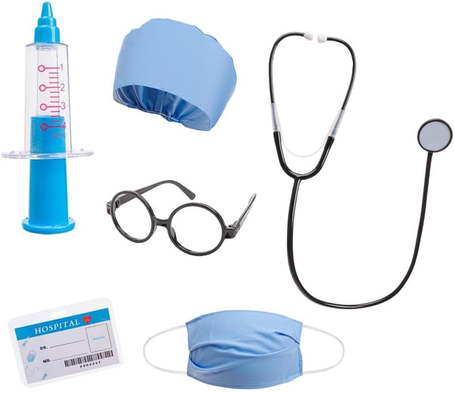 Dressy Daisy Kids Ages 4-14 Doctor Costume Play Set Nurse Dress Up Scrubs with Lab Coat & Medical Accessories for Career Day