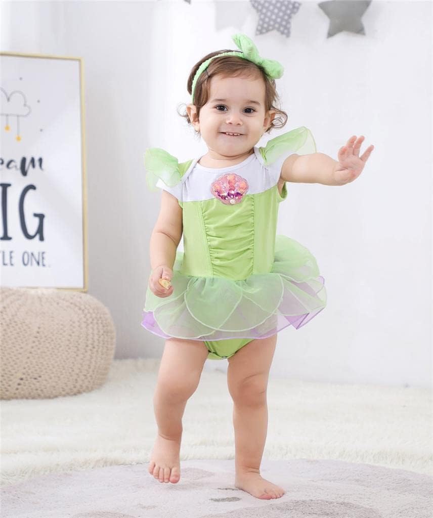 Dressy Daisy Infant Baby Girl Princess Dress Costume Romper Tulle Tutu Fancy Birthday Halloween Bodysuit Outfit with Headband