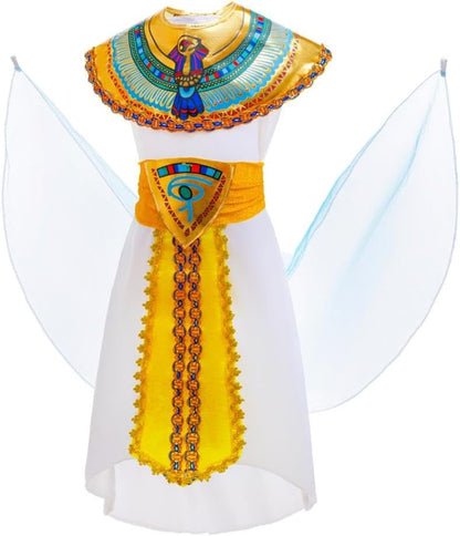 Dressy Daisy Cleopatra Costume Girls Kids Egyptian Queen Goddess Outfit Accessories Set, Halloween Dress Up Size 4T - 14