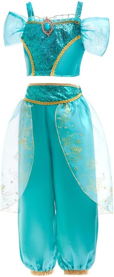 Dressy Daisy Arabian Princess Costume Girls Dress Up Belly Dance Outfit 2-Piece Top & Pants Set Kid Halloween Party Size 2-14