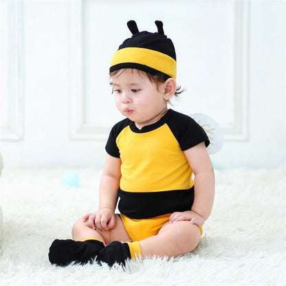 Dressy Daisy Newborn Infant Baby Honey Bee Onesie Romper Costume Bodysuit Set with Wings, Socks and Hat Size 0 to 24 Months