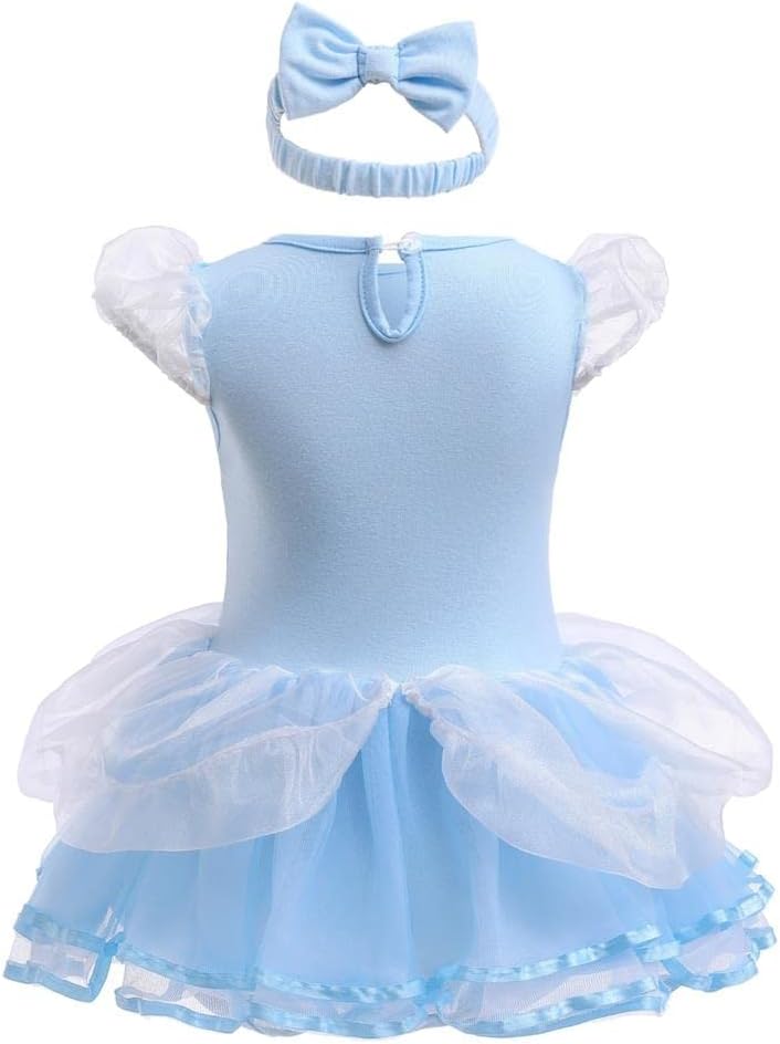 Dressy Daisy Infant Baby Girl Princess Dress Costume Romper Tulle Tutu Fancy Birthday Halloween Bodysuit Outfit with Headband