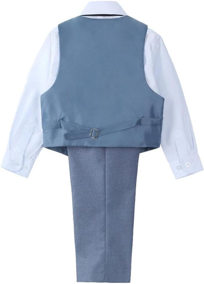 Dressy Daisy 5-Piece Boys Slim Fit Tuxedo Suit Set Formal Outfit Wear Toddler Kids Size 2T-13