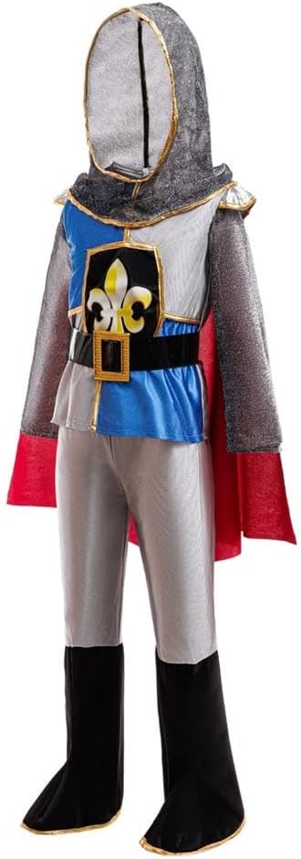 Dressy Daisy 5-10 Years Boys Knight Costume with Cape Sword Shield Belt Hood Halloween Medieval Festival School Play Birthday