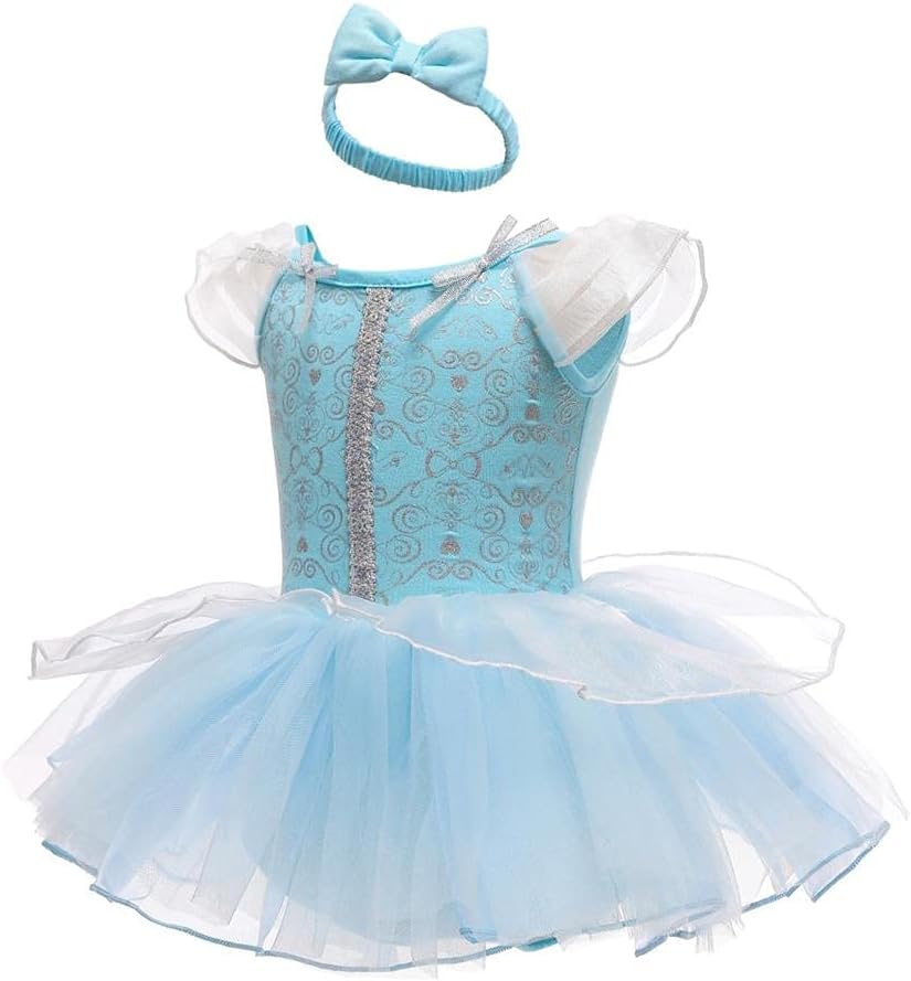Dressy Daisy Infant Baby Girl Princess Dress Costume Romper Tulle Tutu Fancy Birthday Halloween Bodysuit Outfit with Headband