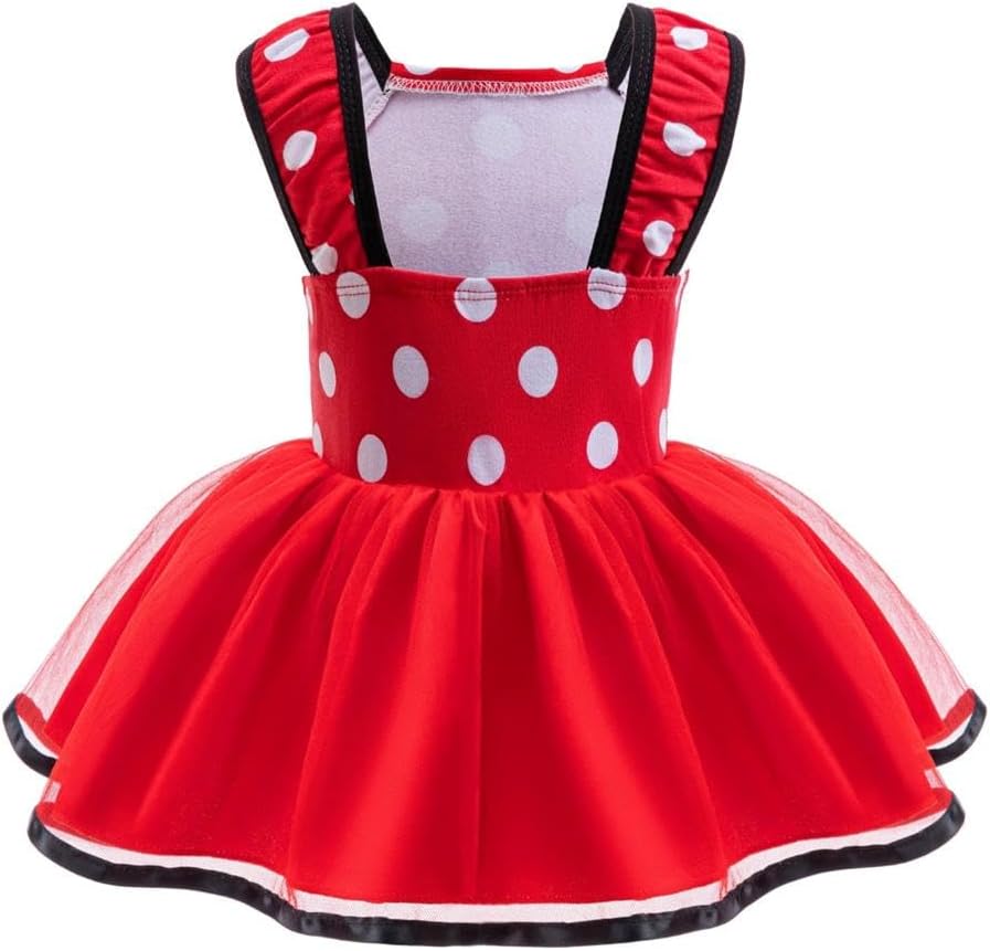 Dressy Daisy Infant Baby Girls Polka Dots Romper Costume Onesie Halloween Birthday Party Dress with Headband