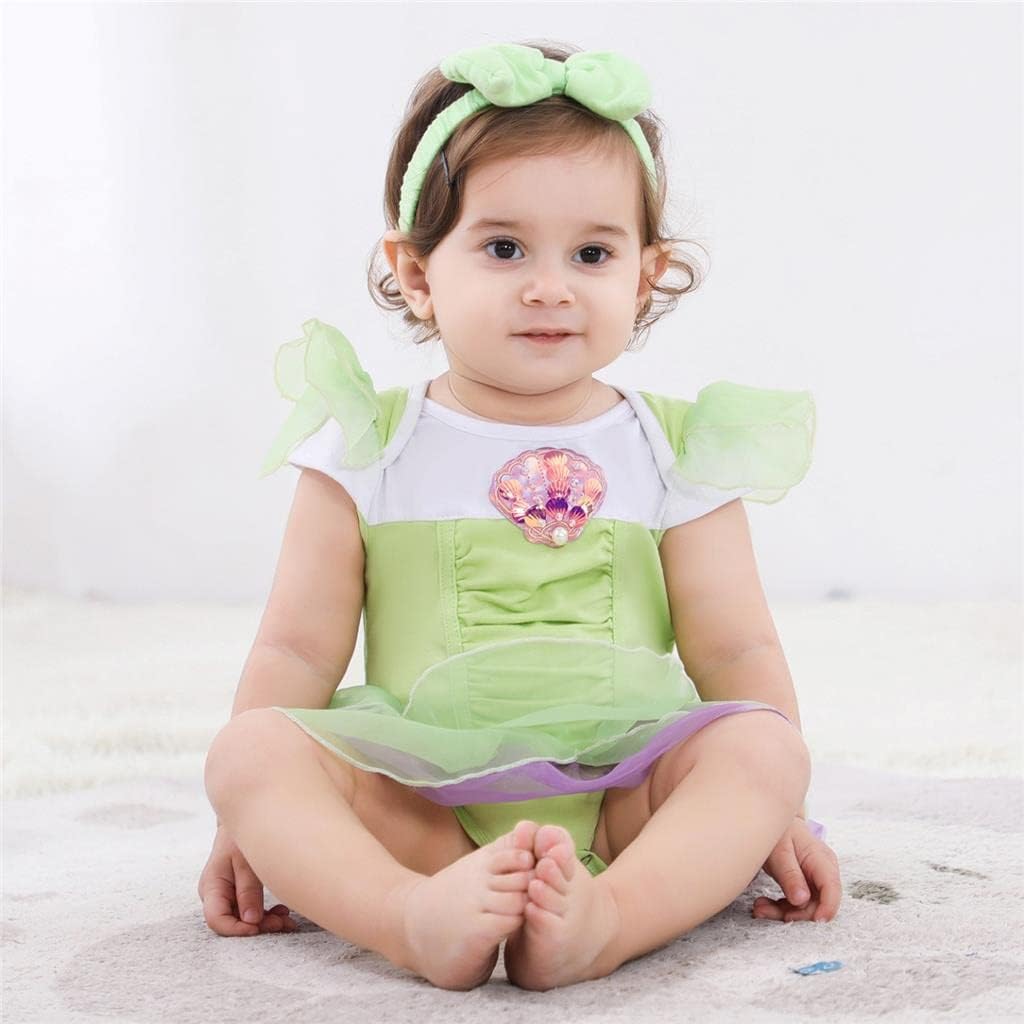 Dressy Daisy Infant Baby Girl Princess Dress Costume Romper Tulle Tutu Fancy Birthday Halloween Bodysuit Outfit with Headband