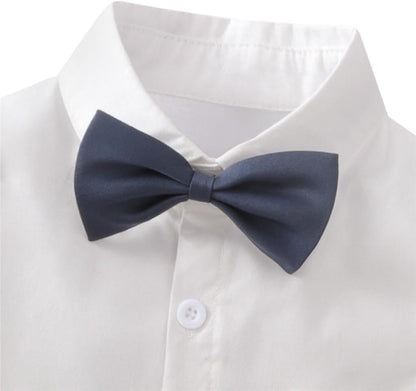 Dressy Daisy Toddlers Baby Boys 4-Piece Vest Pants Outfit with Bow Tie and Suspenders Gentleman Suit Set for Wedding Birthday
