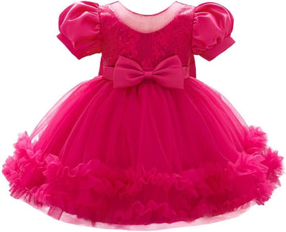Dressy Daisy Baby Girls' Flower Girl Dress Tulle Ball Gown with Headband for Wedding, Party, Pageant or Special Occasions