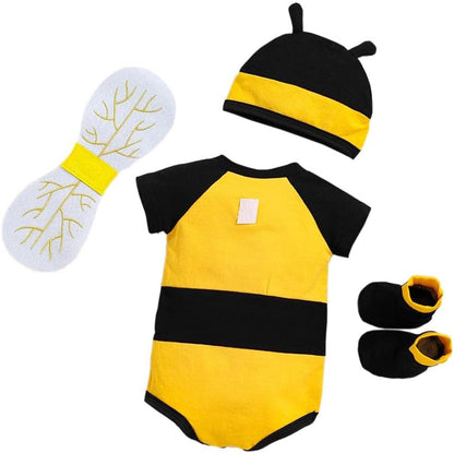 Dressy Daisy Newborn Infant Baby Honey Bee Onesie Romper Costume Bodysuit Set with Wings, Socks and Hat Size 0 to 24 Months