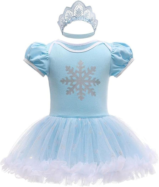 Dressy Daisy Infant Baby Girl Princess Dress Costume Romper Tulle Tutu Fancy Birthday Halloween Bodysuit Outfit with Headband