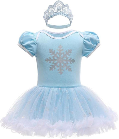 Dressy Daisy Infant Baby Girl Princess Dress Costume Romper Tulle Tutu Fancy Birthday Halloween Bodysuit Outfit with Headband