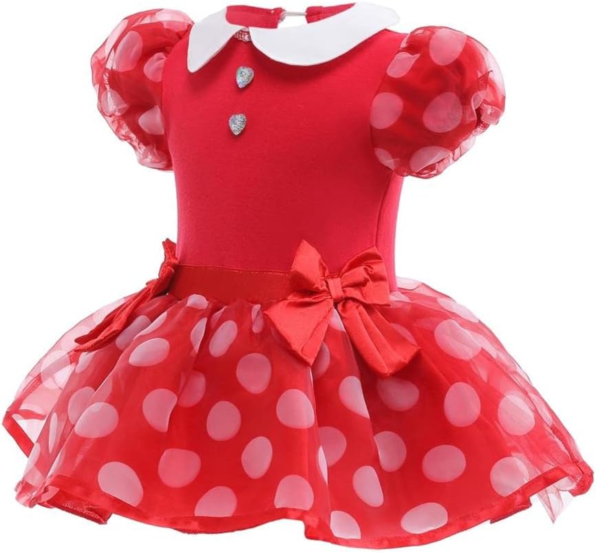Dressy Daisy Infant Baby Girls Polka Dots Romper Costume Onesie Halloween Birthday Party Dress with Headband