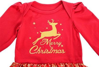 Dressy Daisy My 1st First Christmas Outfits for Baby Girls Xmas Party Onesie Romper Bodysuit Tutu Dress Set