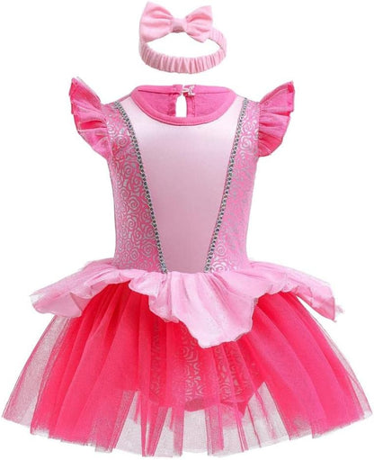 Dressy Daisy Infant Baby Girl Princess Dress Costume Romper Tulle Tutu Fancy Birthday Halloween Bodysuit Outfit with Headband