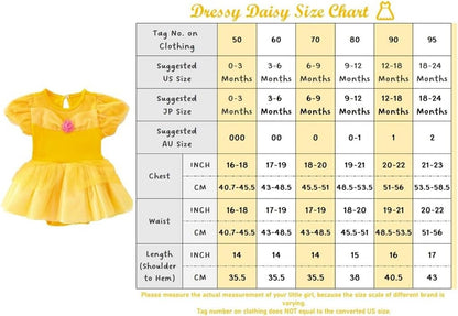 Dressy Daisy Princess Onesie Romper Fancy Dress Costume Halloween Birthday Bodysuit Outfit with Headband for Infant Baby Girl