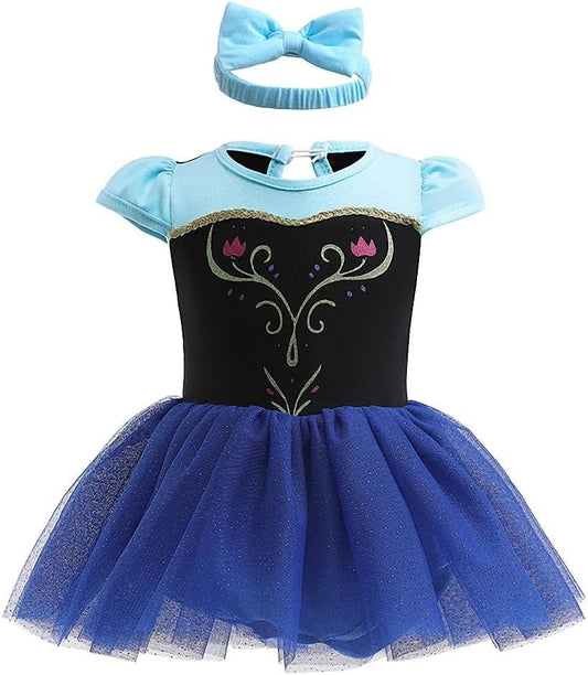 Dressy Daisy Infant Baby Girl Princess Dress Costume Romper Tulle Tutu Fancy Birthday Halloween Bodysuit Outfit with Headband