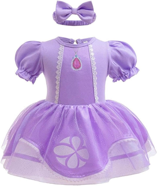 Dressy Daisy Infant Baby Girl Princess Dress Costume Romper Tulle Tutu Fancy Birthday Halloween Bodysuit Outfit with Headband