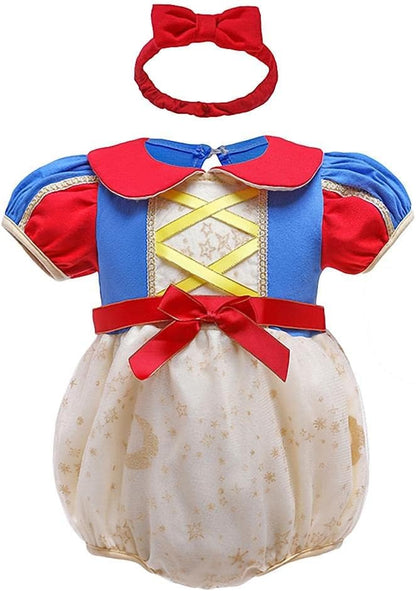 Dressy Daisy Infant Baby Girl Princess Dress Costume Romper Tulle Tutu Fancy Birthday Halloween Bodysuit Outfit with Headband